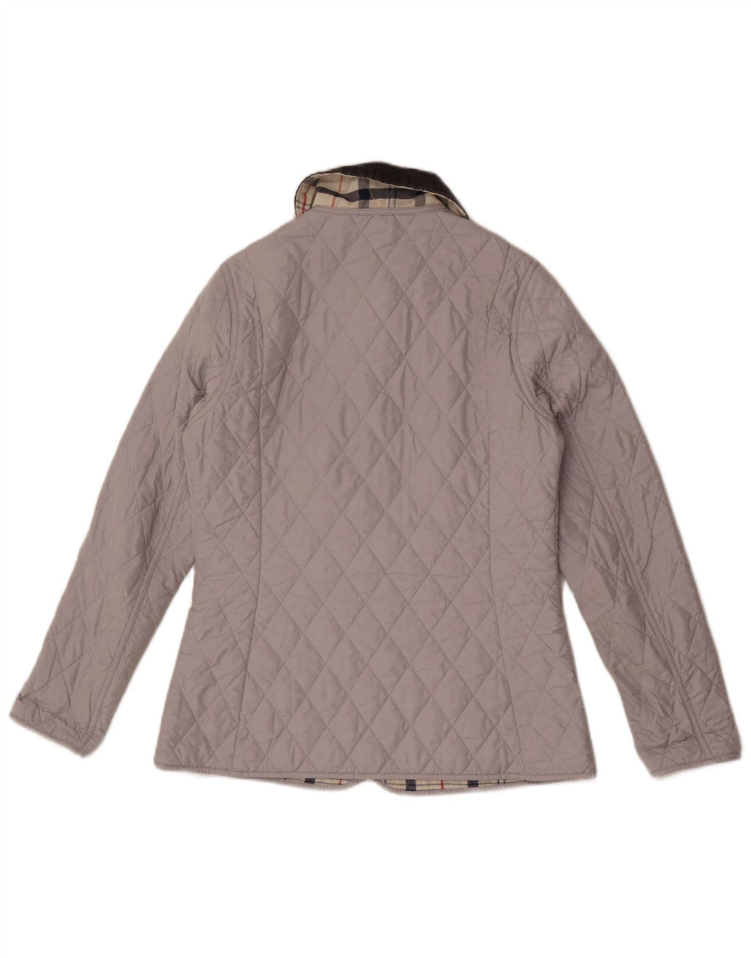 Barbour Chaqueta acolchada para mujer UK 8 Small Gris Colorblock Poliéster