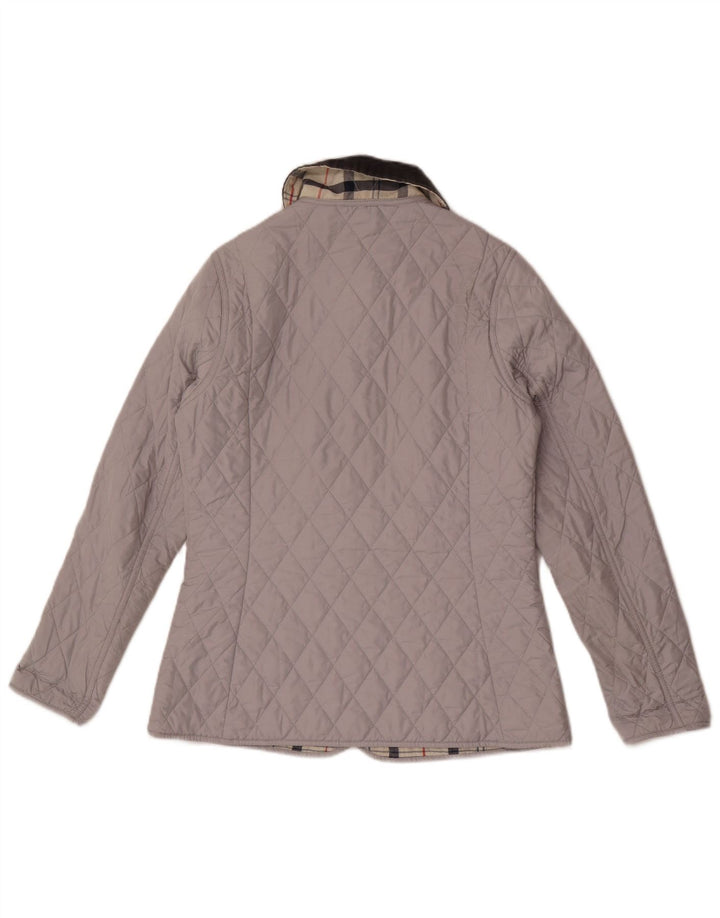Barbour Chaqueta acolchada para mujer UK 8 Small Gris Colorblock Poliéster