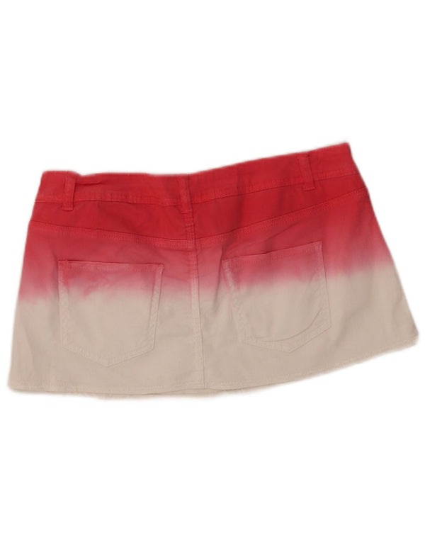 Jane Norman Minifalda vaquera para mujer UK 12 Medium W32 Rojo Colorblock Algodón