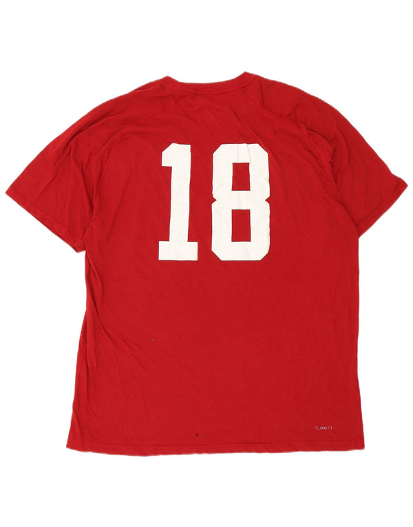 Adidas Hombre Indiana Graphic Camiseta Top XL Poliéster Rojo