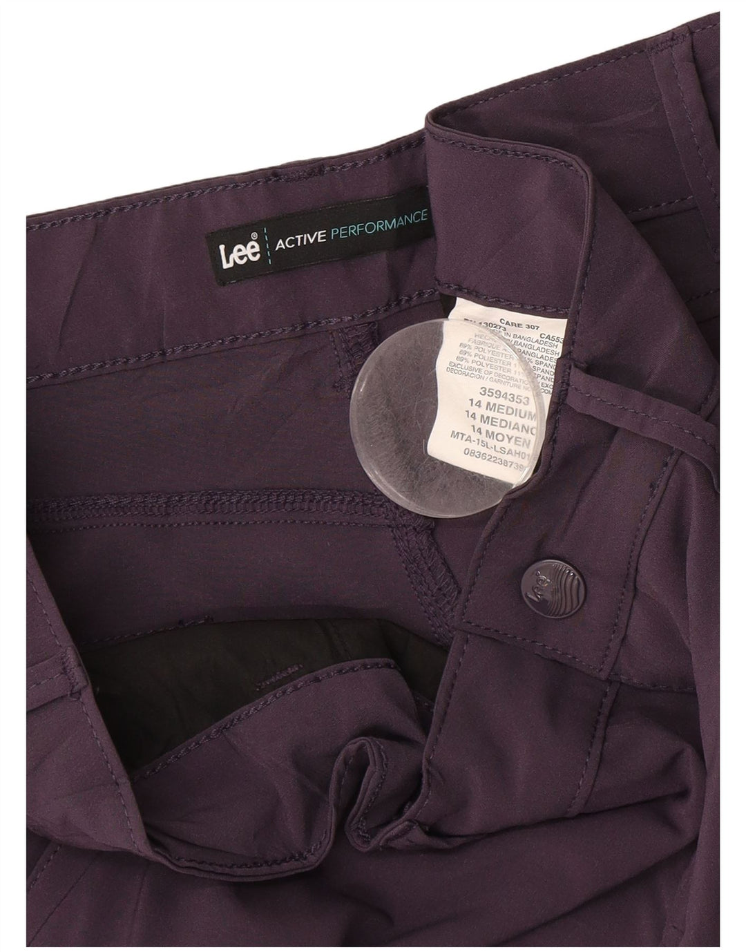 LEE Pantalones cortos cargo para mujer US 14 XL W36 Poliéster morado