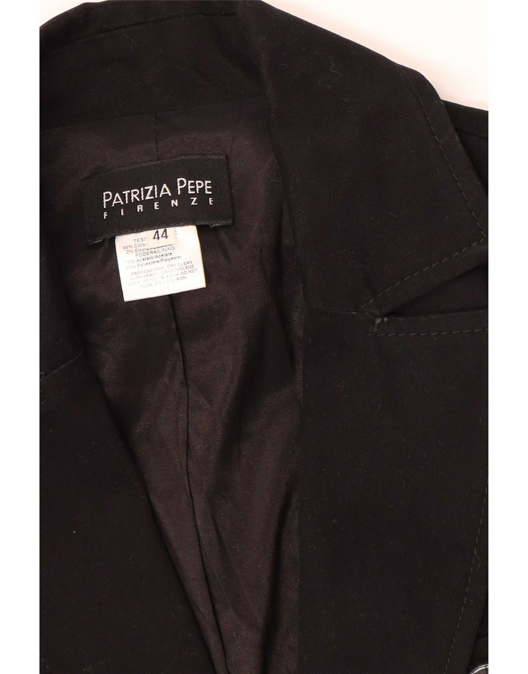 Patrizia Pepe Chaqueta Blazer De 2 Botones Para Mujer IT 44 Algodón Negro Mediano
