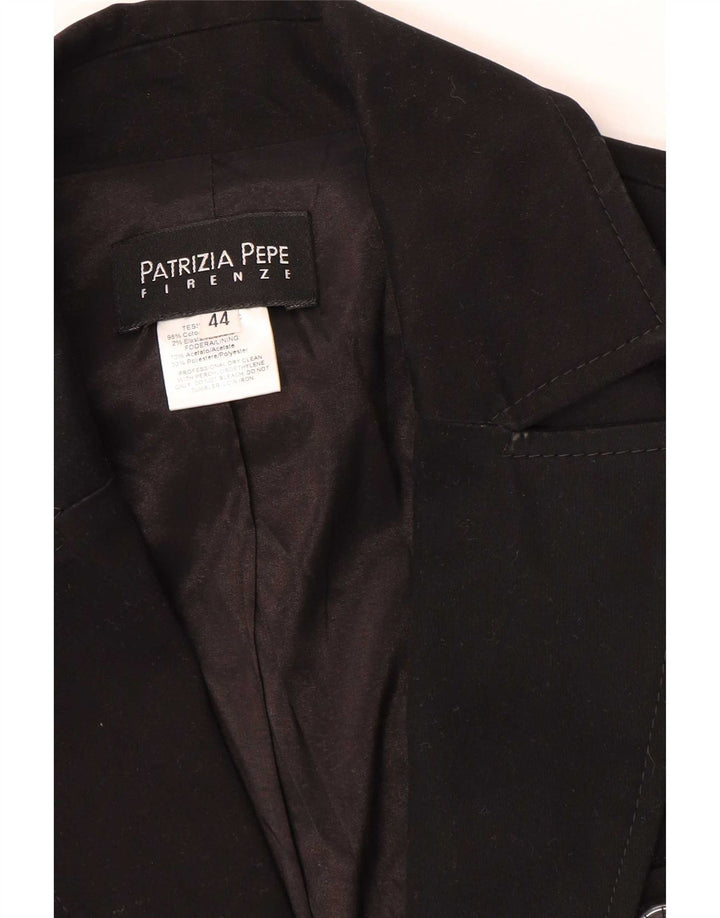 Patrizia Pepe Chaqueta Blazer De 2 Botones Para Mujer IT 44 Algodón Negro Mediano