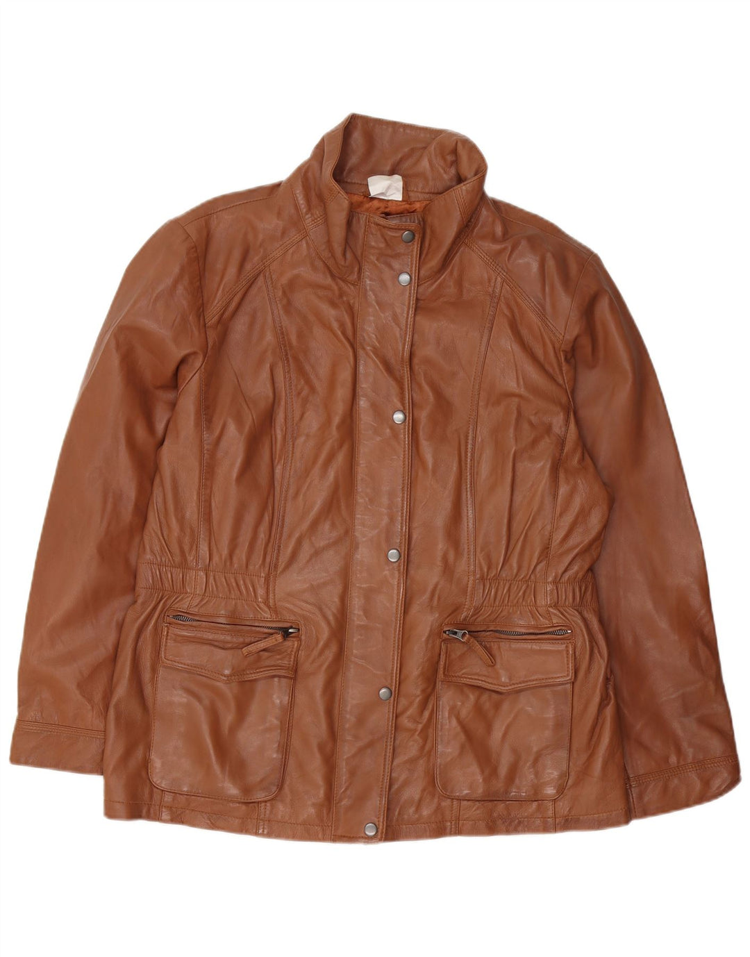 JCC Chaqueta de cuero para mujer UK 20 2XL Cuero marrón