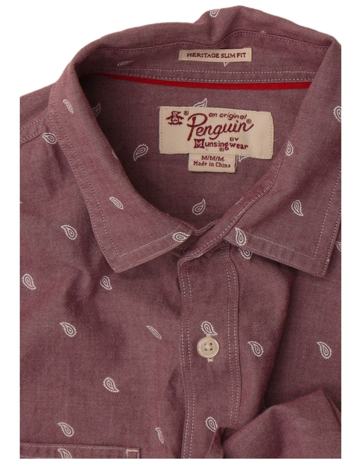 Camisa Slim Fit De Penguin Hombre Púrpura Paisley