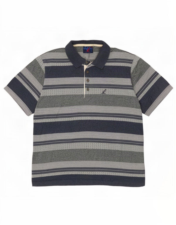 AUSTRALIAN L'ALPINA Polo Hombre IT 50 Algodón Rayas Azul Medio