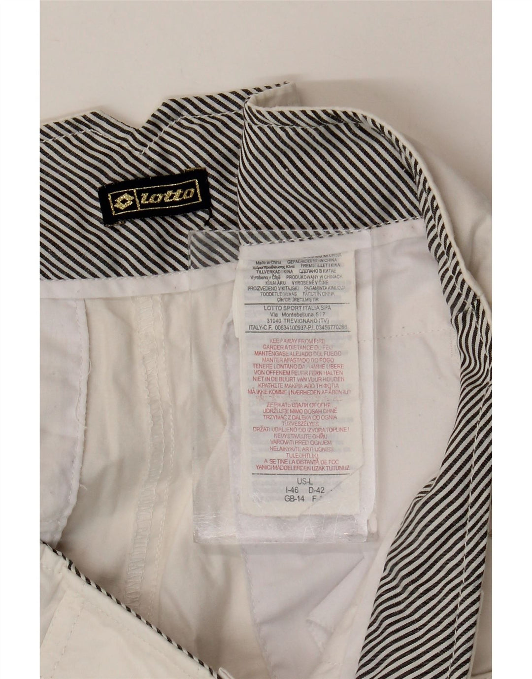Lotto Bermudas para Mujer UK 14 Medium W30 Algodón Blanco