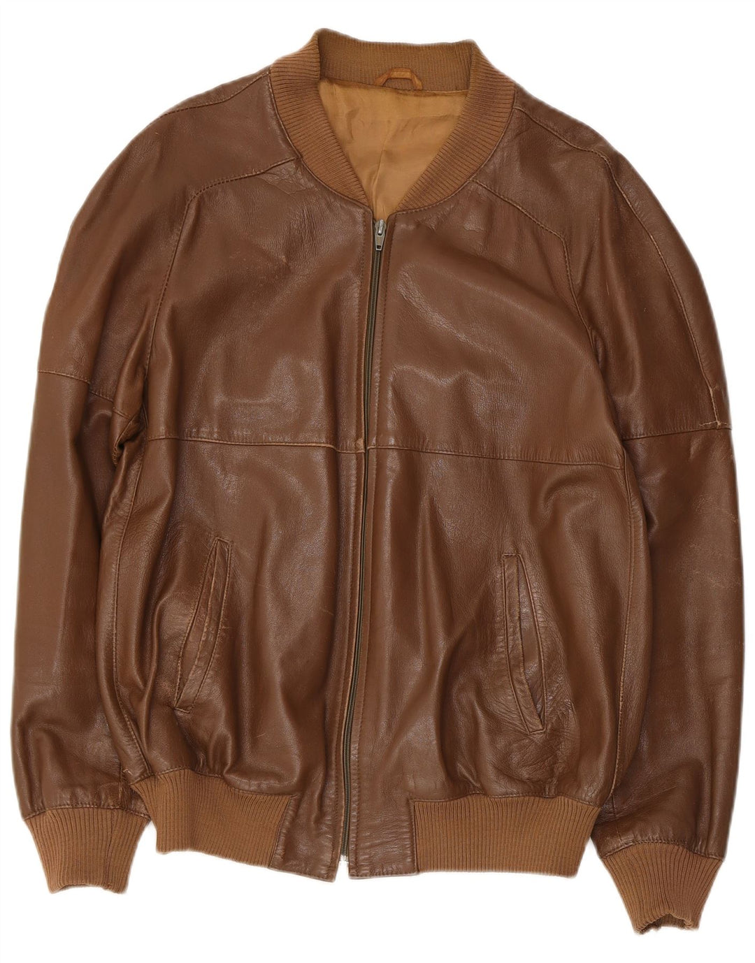 Anfor Chaqueta de Cuero Slim Fit para Mujer IT 54 2XL Marrón