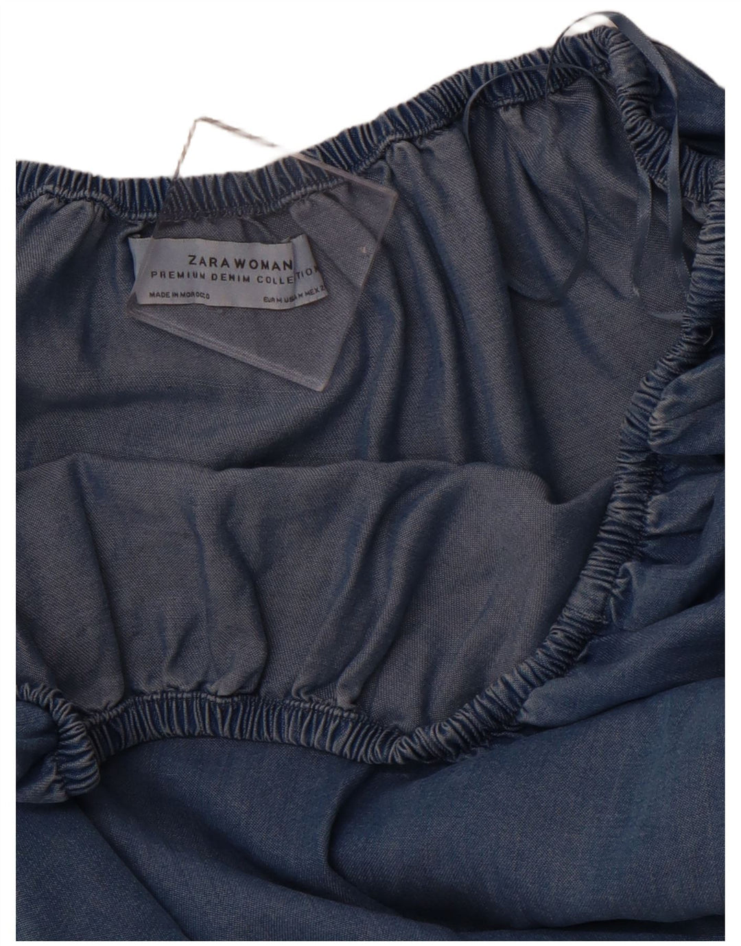 ZARA Top con hombros descubiertos y manga 3/4 para mujer UK 40 Azul medio