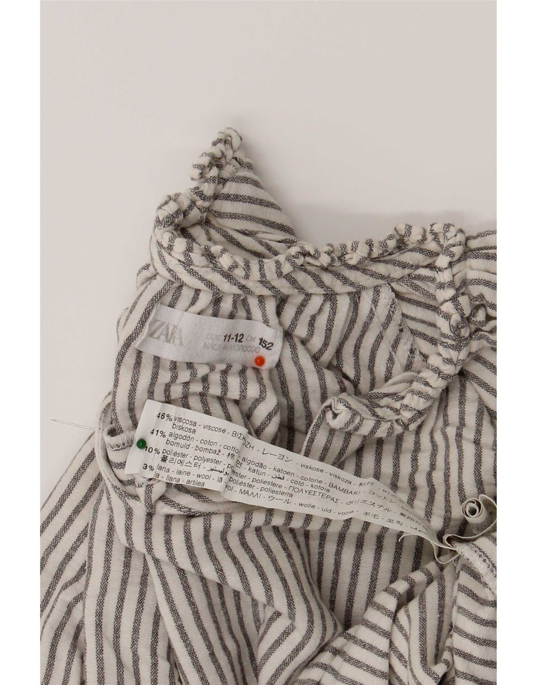 Zara Jersey Niña Manga Larga 11-12 Años Viscosa Rayas Blanco