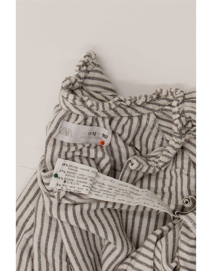 Zara Jersey Niña Manga Larga 11-12 Años Viscosa Rayas Blanco