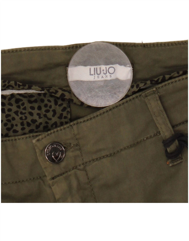 LIU JO Pantalones cargo ajustados para mujer W32 L29 Caqui