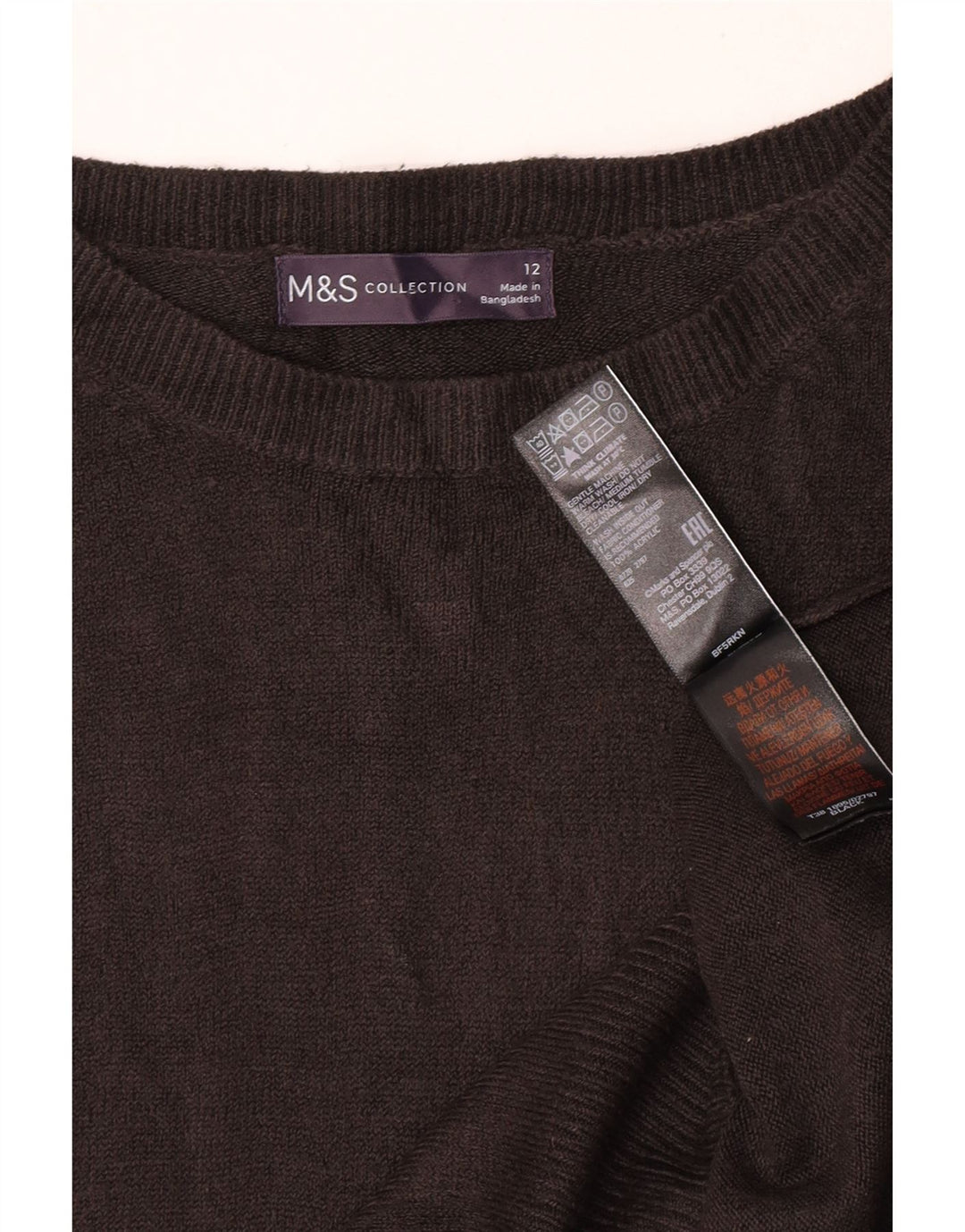 Marks & Spencer Suéter tipo jersey con cuello barco para mujer Reino Unido 40 Mediano Negro Acrílico