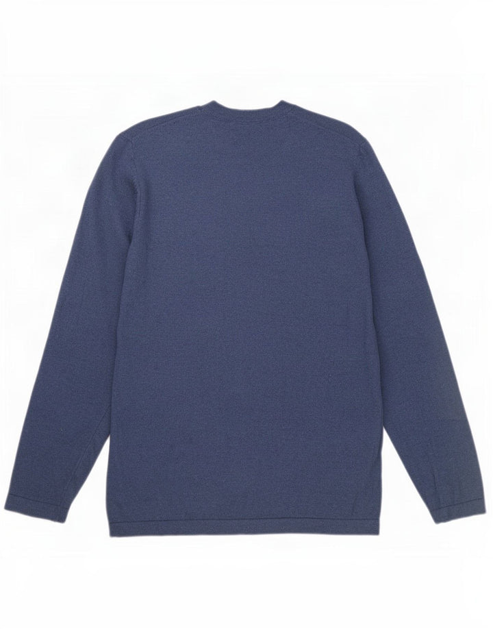 Eddie Bauer - Jersey con cuello en V para hombre, talla pequeña, algodón azul