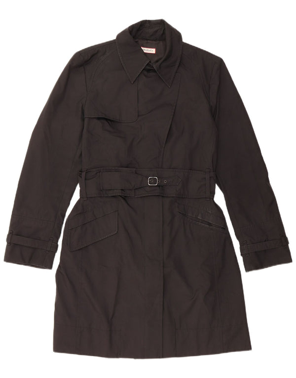 Max & Co. Gabardina para mujer UK 42 Poliéster negro mediano