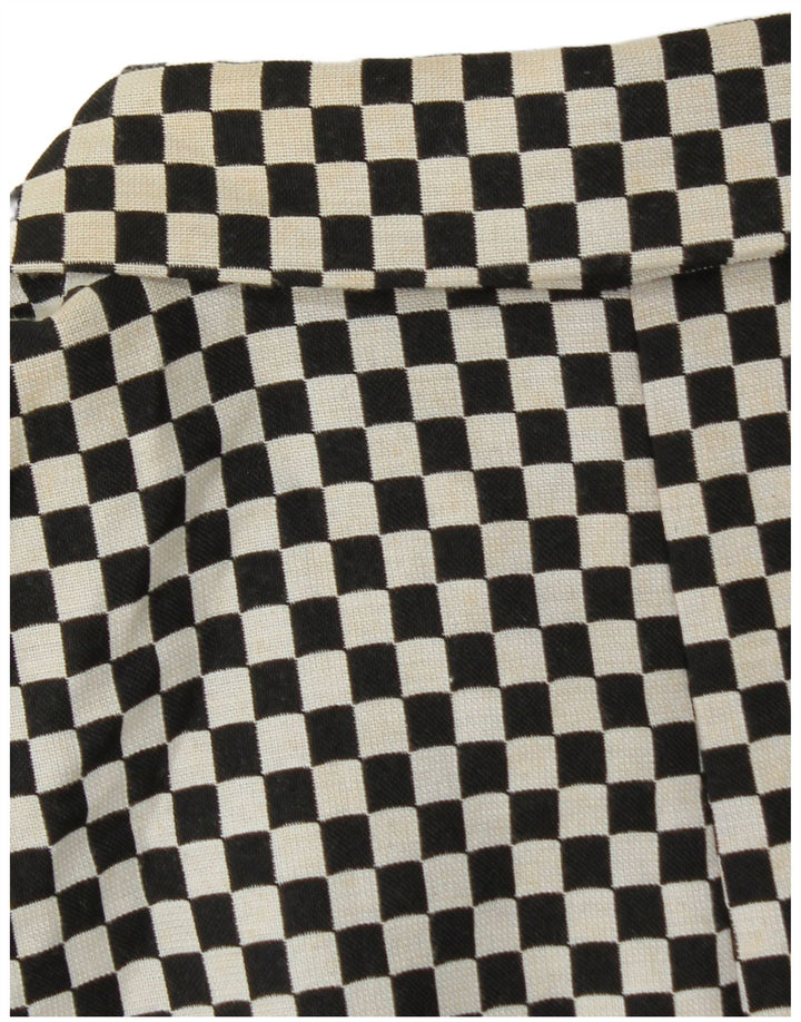 Zara Chaqueta tipo blazer corta con doble botonadura para mujer UK 6 XS Negro Geométrico