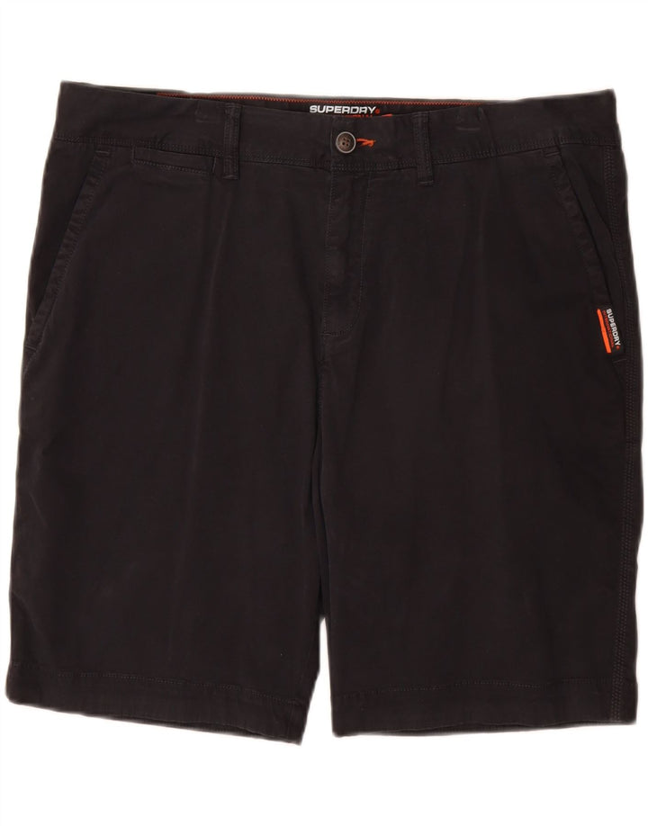 Superdry Shorts chinos ajustados para hombre W36 Large Black Cotton