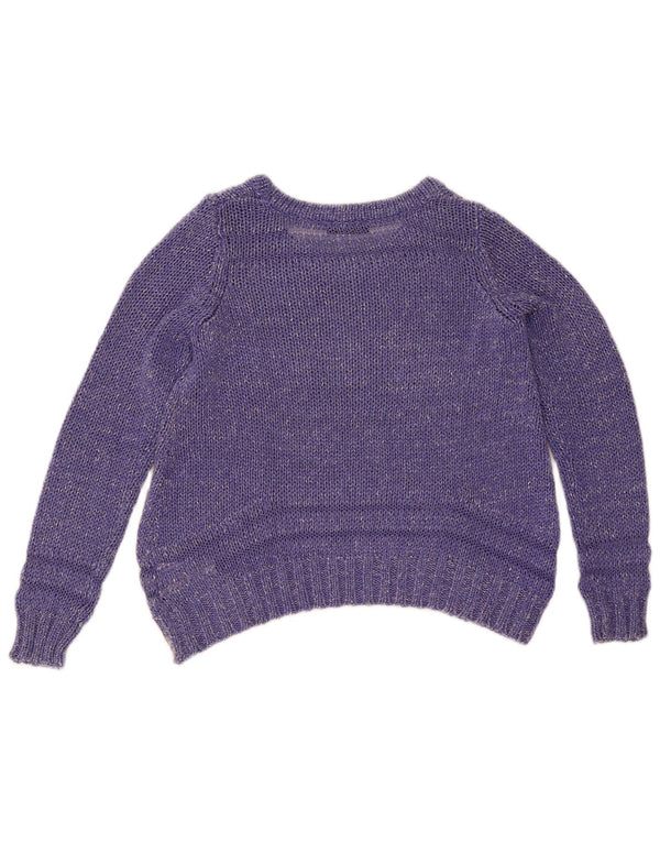 Guess Suéter tipo jersey con cuello barco para mujer Reino Unido 8 Small Púrpura Moteado Acrílico