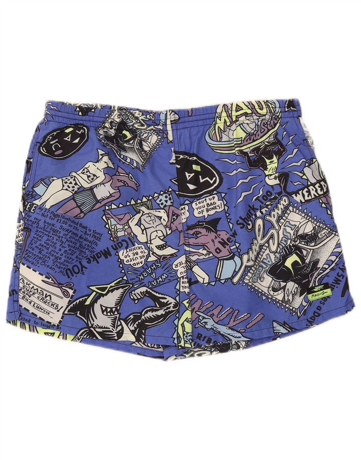 Maui and Sons Bañador para hombre con estampado gráfico de nailon azul medio
