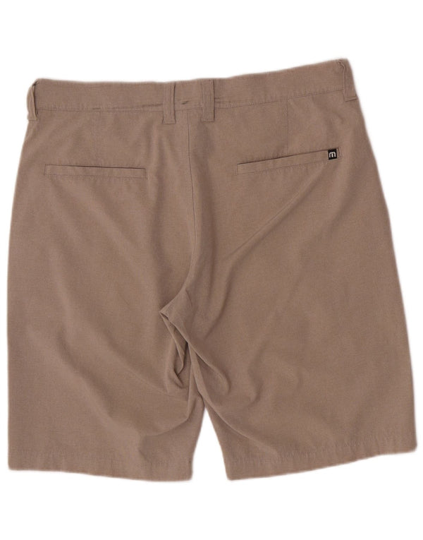 Travis Mathew Pantalones cortos chinos de corte regular para hombre W32 Poliéster beige medio