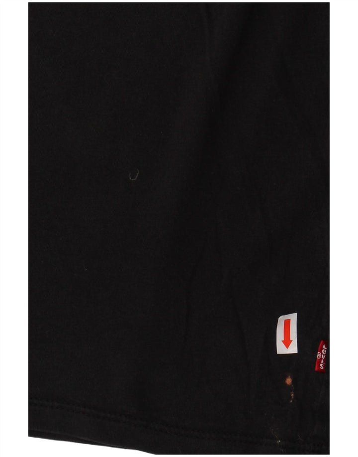 LEVI'S Camiseta gráfica para mujer Top UK 46 Grande Algodón negro