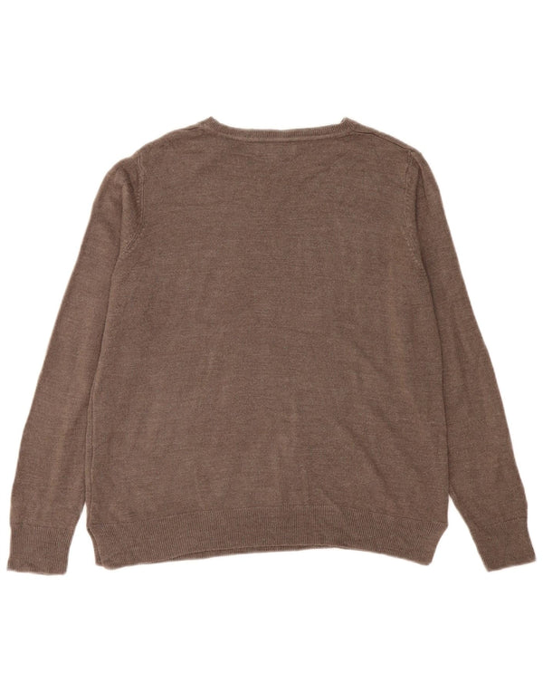 Marks & Spencer Jersey con Cuello Barco para Mujer UK 44 Grande Acrílico Marrón