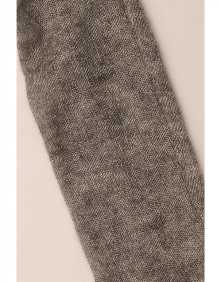 Vintage mujer Cardigan suéter Reino Unido 16 grande gris moteado elastano
