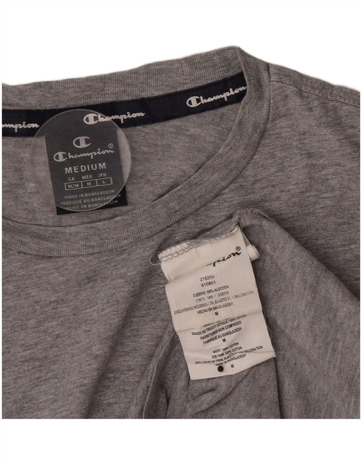 Champion Camiseta para hombre Top de algodón moteado gris medio