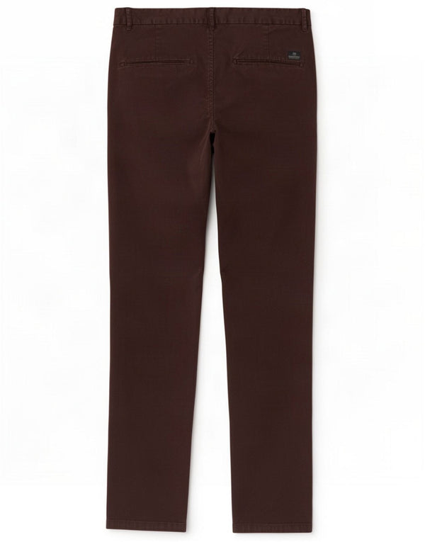 Scotch & Soda Mens Slim Fit Chino Trousers W32 L32 Burgundy Cotton