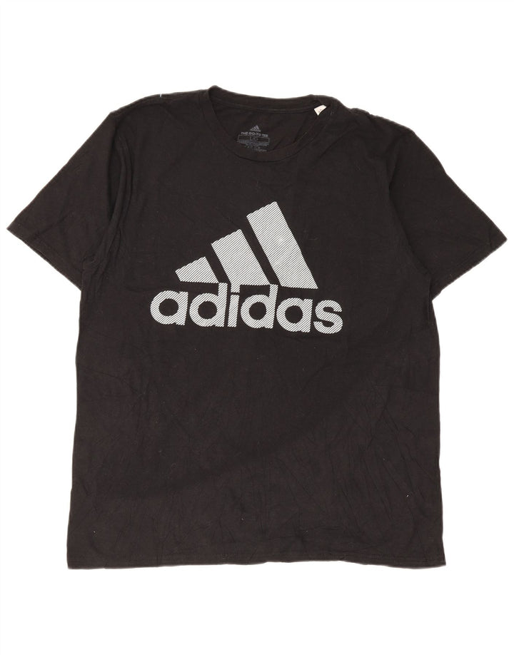Adidas - Camiseta gráfica para hombre, talla grande, color negro