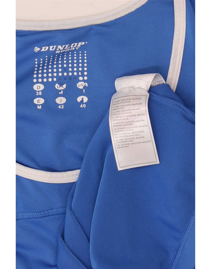 Dunlop Camiseta sin mangas para mujer UK 40 Azul medio Poliéster con bloques de color