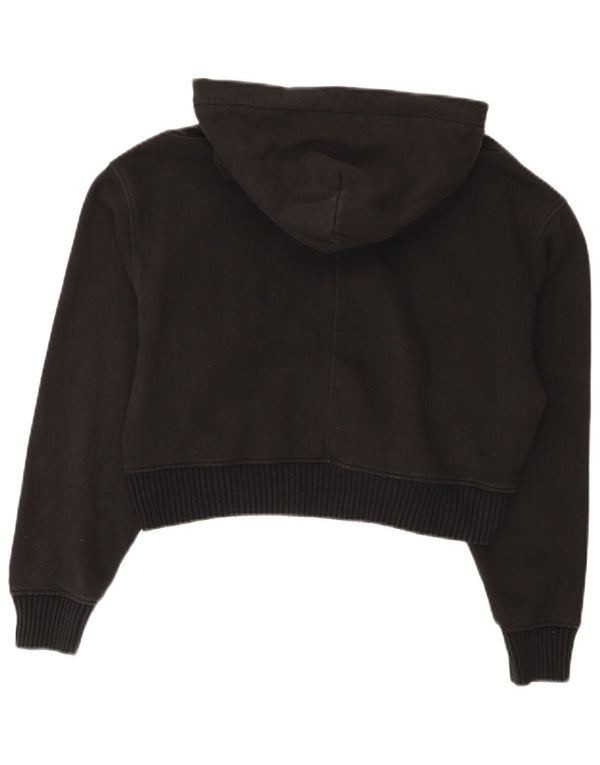 Calvin Klein Jeans Mujer Crop Oversize Sudadera con Capucha Jumper UK 10 Small Negro