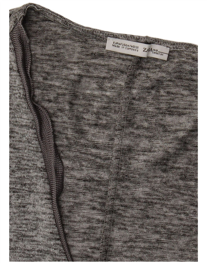 Zara Mujer Chaleco Top UK 12 Medio Gris Moteado