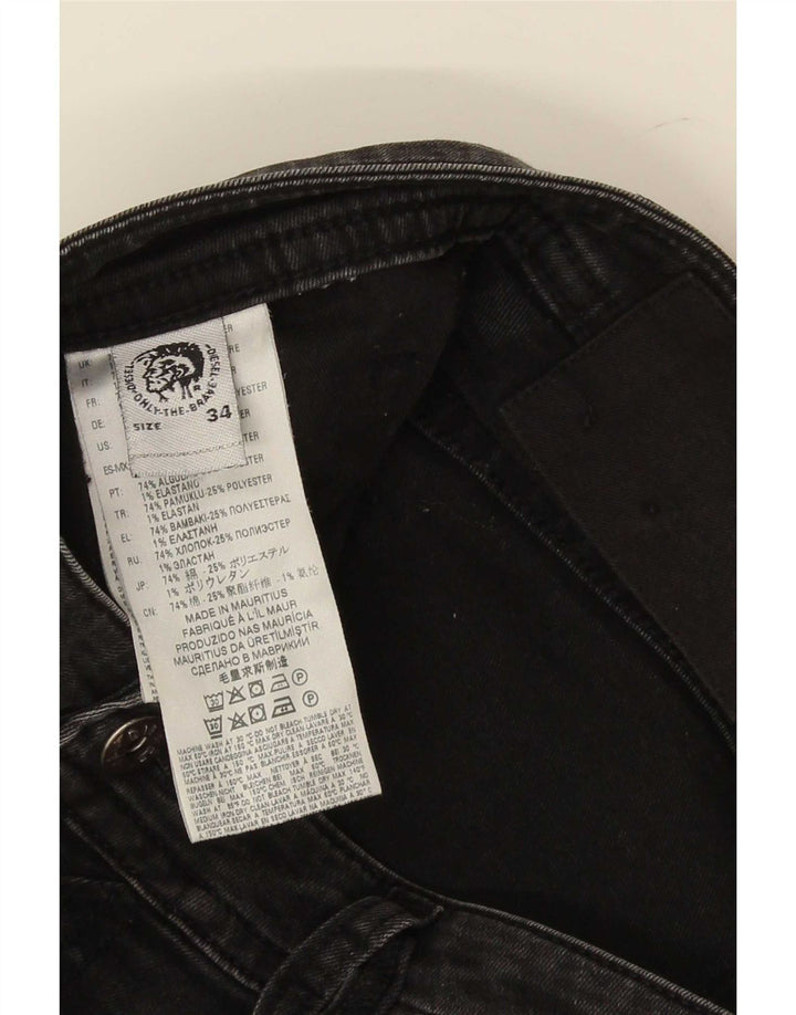 Diesel Vaqueros ajustados desgastados para hombre W34 L30 Algodón gris