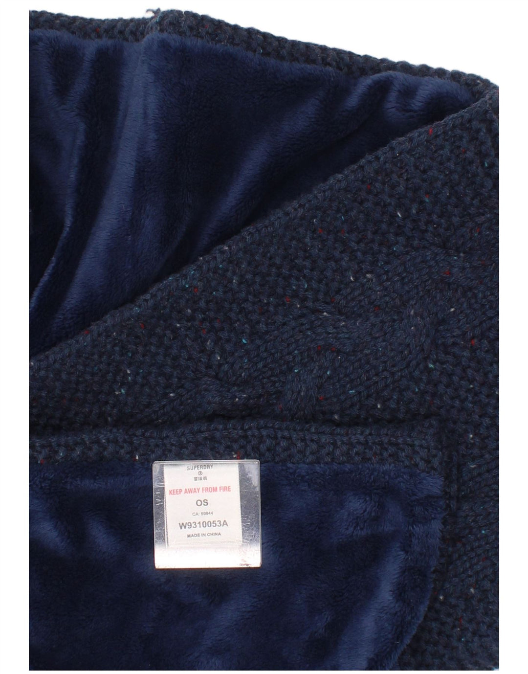 Superdry Mujer Bufanda Rectángulo De Punto Talla Única Azul Marino Moteado Invierno