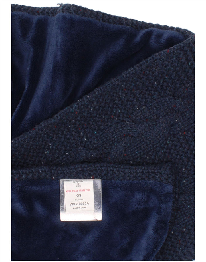 Superdry Mujer Bufanda Rectángulo De Punto Talla Única Azul Marino Moteado Invierno