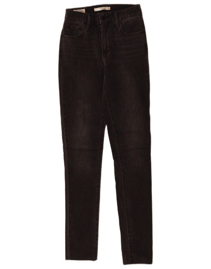 LEVI'S Jeans ajustados de talle alto 721 para mujer W26 L30 Algodón gris