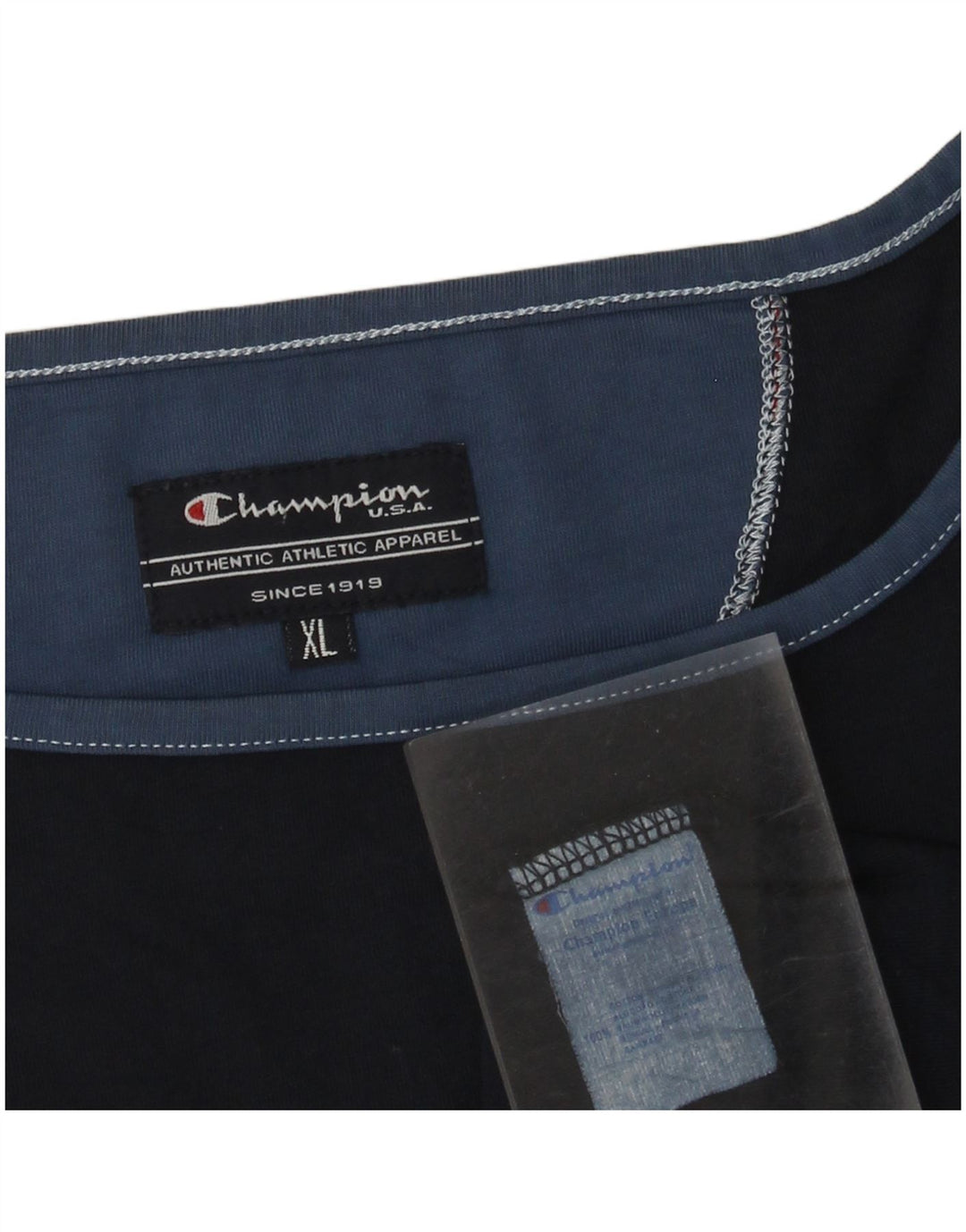 Champion Camiseta Mujer Manga 3/4 UK 18 XL Algodón Azul Marino