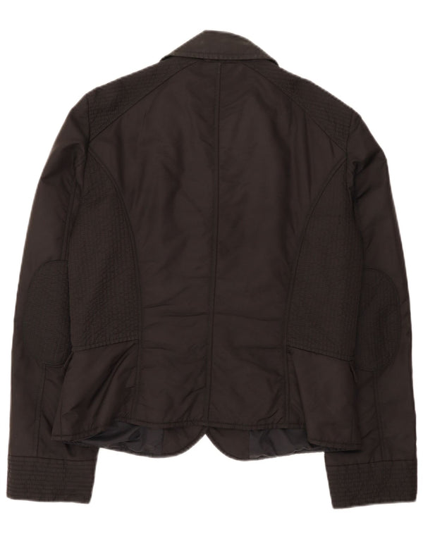 Marella Chaqueta tipo blazer acolchada con 2 botones para mujer UK 44 Grande Poliamida negra
