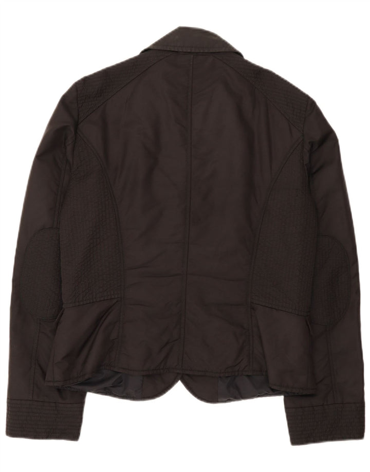 Marella Chaqueta tipo blazer acolchada con 2 botones para mujer UK 44 Grande Poliamida negra
