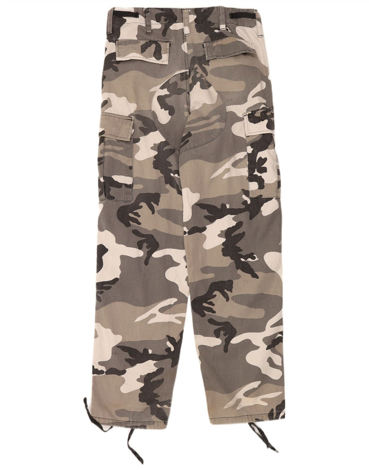VINTAGE Pantalones cargo regulares para hombre pequeños W31.5 L32.5 camuflaje gris