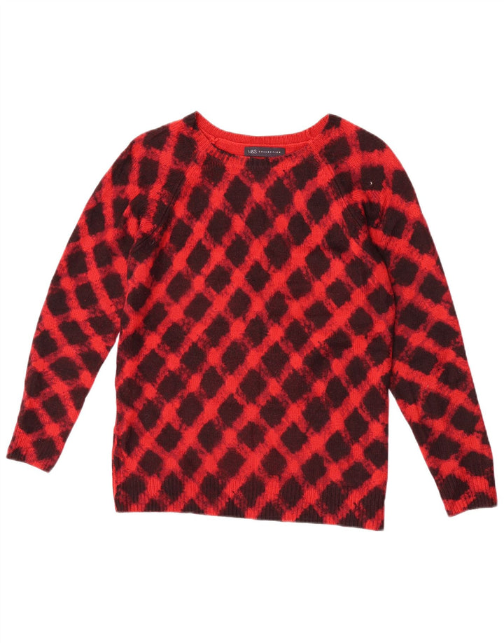 Marks & Spencer Jersey con cuello barco para mujer, talla 8, color rojo