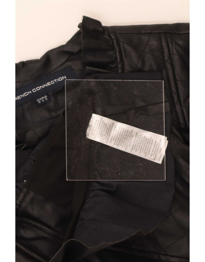 French Connection Chaqueta acolchada de piel sintética para mujer UK 40 Small Negro