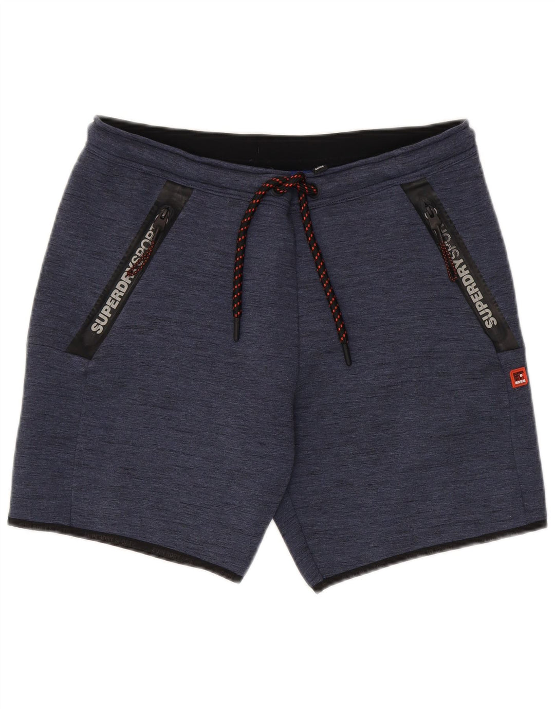 Superdry Pantalones cortos deportivos para hombre, tamaño grande, poliéster azul marino