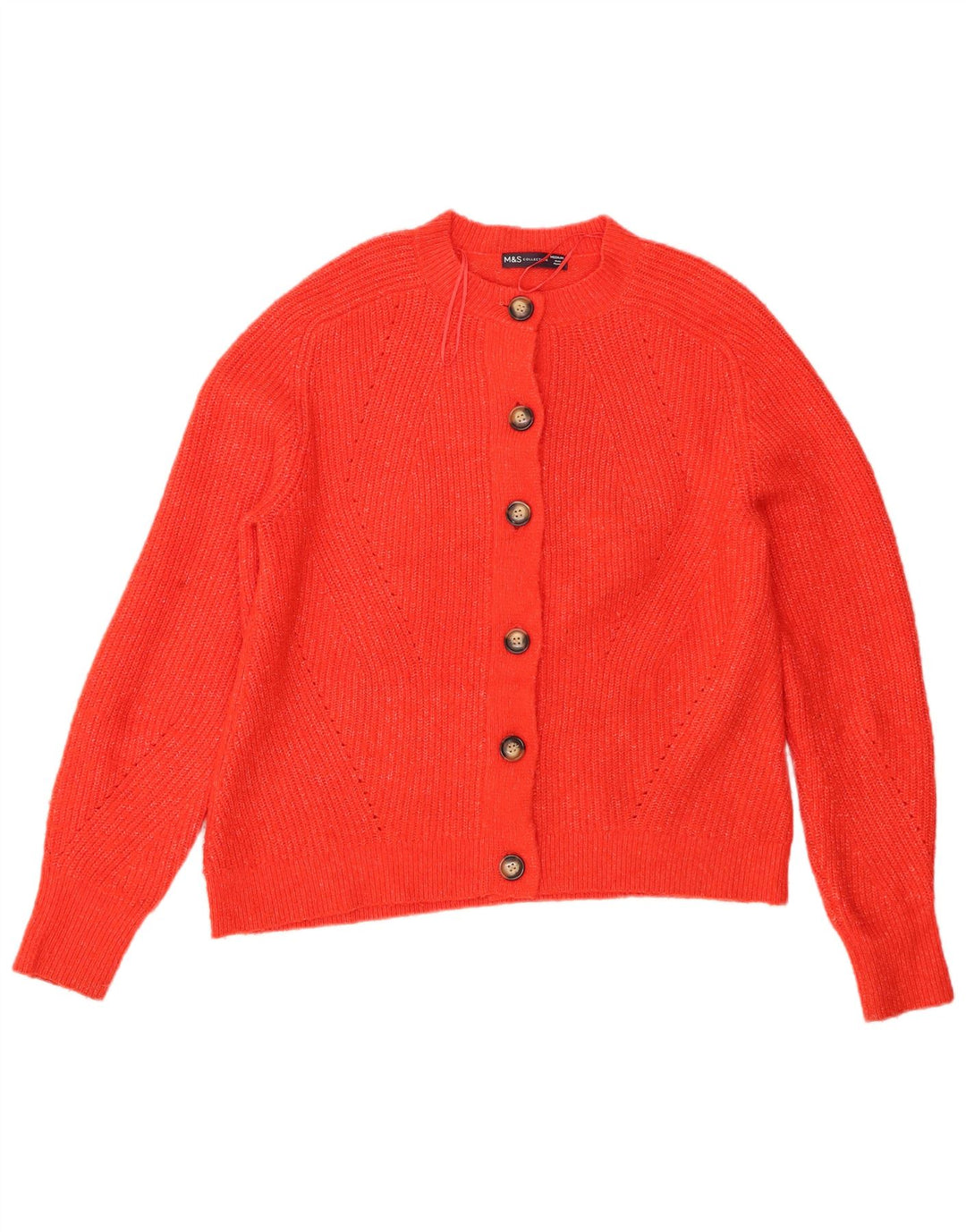 Marks & Spencer Suéter tipo cárdigan para mujer Reino Unido 44 Acrílico moteado naranja mediano