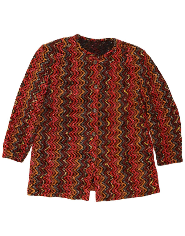 Vintage mujer 5 botones Blazer chaqueta Reino Unido 16 grande rojo rayas