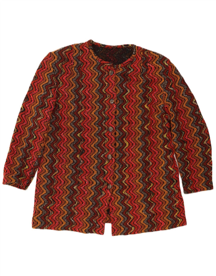 Vintage mujer 5 botones Blazer chaqueta Reino Unido 16 grande rojo rayas
