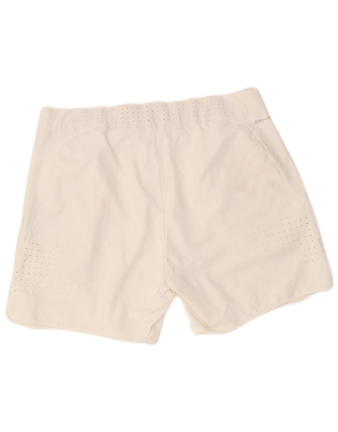 Nike - Pantalones cortos deportivos Dri Fit para mujer, talla grande, poliéster blanco
