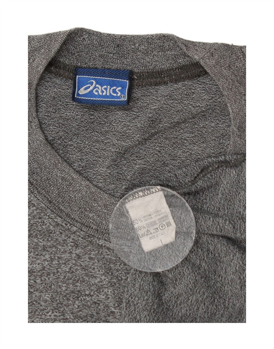 Asics Camiseta gráfica para hombre Top grande de algodón moteado gris