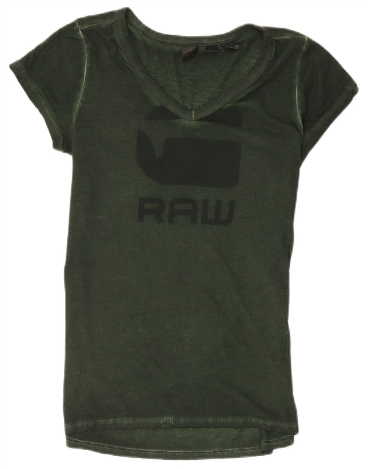 G-Star Hombre Camiseta Gráfica Top Algodón Verde Medio